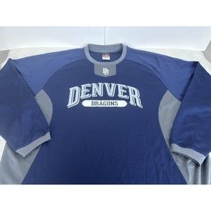 Denver Dragons Baseball Shirt Pullover Men's L Navy Practice Jersey Alleson